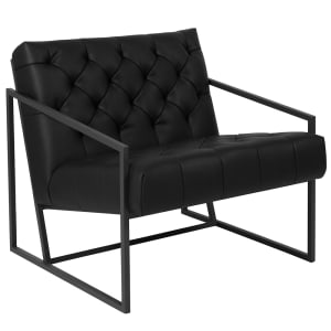 916-8522BK Lounge Chair - Black LeatherSoft Upholstery, Gray Metal Frame