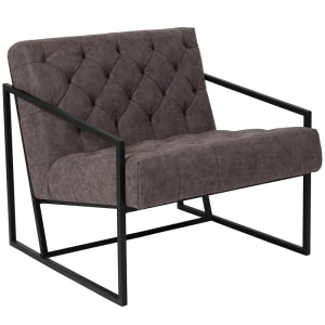 916-8522GY Lounge Chair - Gray LeatherSoft Upholstery, Black Metal Frame