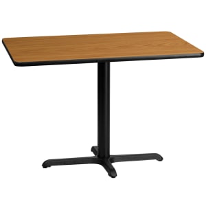 916-XNTB3042T2230 Rectangular Dining Height Table w/ Natural Laminate Top - 42"W x 30"D, Cast Iron Base