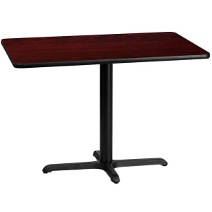 916-XMTB3042T2230 Rectangular Dining Height Table w/ Mahogany Laminate Top - 42"W x 30"D, Cast Iron Base