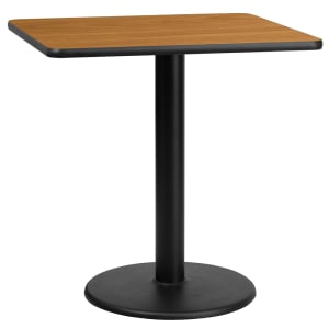 916-XNTB3030TR18 30" Square Dining Height Table w/ Natural Laminate Top - Cast Iron Base