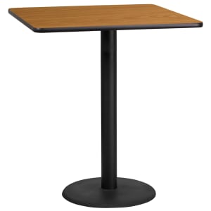 916-XNTB3636TR24B 36" Square Bar Height Table - Natural Laminate Top, Cast Iron Base