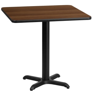 916-XWTB2424T2222 24" Square Dining Height Table w/ Walnut Laminate Top - Cast Iron Base