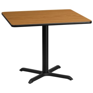 916-XNTB3636T3030 36" Square Dining Height Table w/ Natural Laminate Top - Cast Iron Base