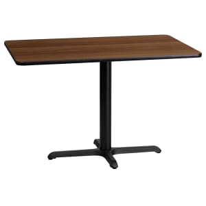 916-XWTB2442T2230 Rectangular Dining Height Table w/ Walnut Laminate Top - 42"W x 24"D, Cast Iron Base
