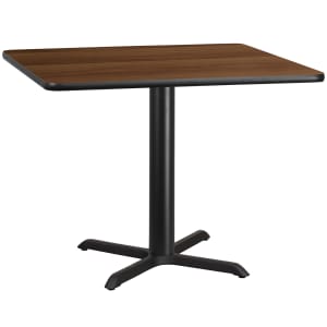 916-XWTB4242T3333 42" Square Dining Height Table w/ Walnut Laminate Top - Cast Iron Base
