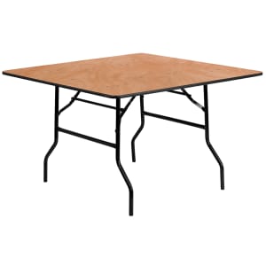 916-YTWFFT48SQ 48" Square Folding Banquet Table w/ Plywood Top, 30 1/8"H