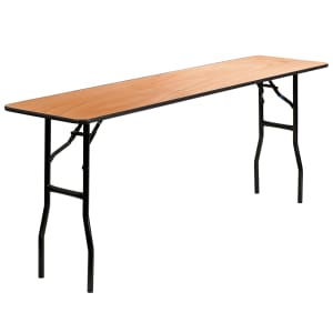916-YTWTFT18X72TBL Rectangular Folding Training/Seminar Table w/ Plywood Top - 72"W x 18"D x 30 1/4"H