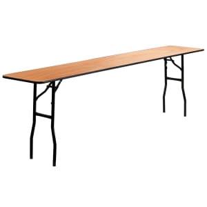 916-YTWTFT18X96TBL Rectangular Folding Training Table w/ Plywood Top - 96"W x 18"D x 30 1/4"H