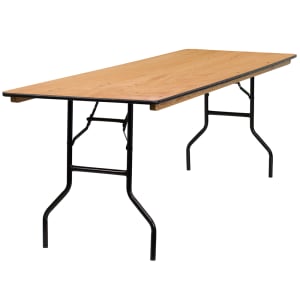 916-YTWTFT30X96TBL Rectangular Folding Banquet Table w/ Plywood Top - 96"W x 30"D x 30 1/4"H