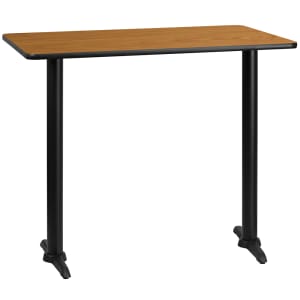916-XNTB3048T0522B Rectangular Bar Height Table w/ Natural Laminate Top - 48"W x 30"D x 43 1/8"H, Cast Iron Base
