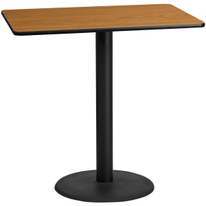 916-XNTB3048TR24B Rectangular Bar Height Table w/ Natural Laminate Top - 48"W x 30"D x 43 1/8"H, Cast Iron Base