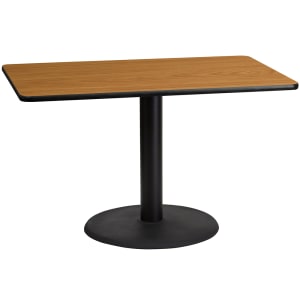 916-XNTB3048TR24 Rectangular Dining Height Table w/ Natural Laminate Top - 48"W x 30"D, Cast Iron Base