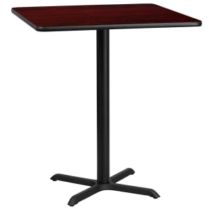 916-XMTB3636T3030B 36" Square Bar Height Table - Mahogany Laminate Top, Cast Iron Base