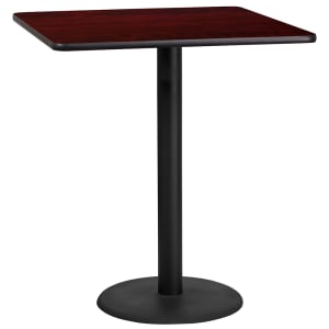 916-XMTB3636TR24B 36" Square Bar Height Table - Mahogany Laminate Top, Cast Iron Base