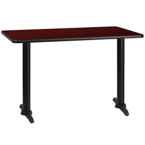 916-XMTB3048T0522 Rectangular Dining Height Table w/ Mahogany Laminate Top - 48"W x 30"D, Cast Iron Base