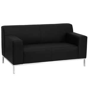 916-DEF8009LSBK Loveseat w/ Black LeatherSoft Upholstery, Stainless Legs