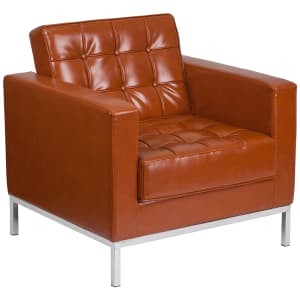 916-LAC8312CHAIRCOG Arm Chair - Cognac LeatherSoft Upholstery, Stainless Legs