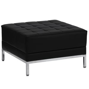 916-IMAOTTOMAN 28" Square Ottoman - 17"H, Black LeatherSoft Upholstery
