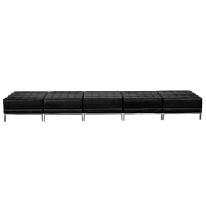 916-IMAOTTO5 5 Piece Modular Bench w/ Black LeatherSoft Upholstery - 140"W x 28"D x 17"H
