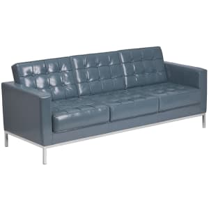 916-LAC8312SOFAGY 80" Sofa w/ Gray LeatherSoft Upholstery - Stainless Steel Legs