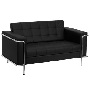916-LES8090LSBK Loveseat w/ Black LeatherSoft Upholstery, Stainless Legs