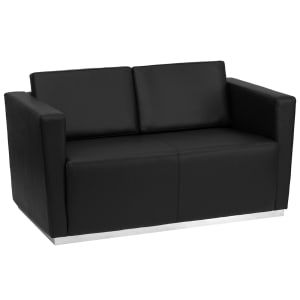 916-TRI8094LSBK Loveseat w/ Black LeatherSoft Upholstery, Stainless Legs