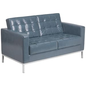 916-LAC8312LSGY Loveseat w/ Gray LeatherSoft Upholstery, Stainless Legs