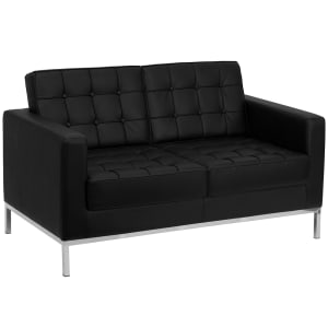 916-LAC8312LSBK Loveseat w/ Black LeatherSoft Upholstery, Stainless Legs