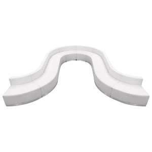 916-803450SETWH 10 Piece Modular Reception Sofa Set - LeatherSoft Upholstery, White