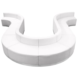 916-803440SETWH 10 Piece Modular Reception Sofa Set - LeatherSoft Upholstery, White