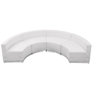 916-803480SETWH 4 Piece Modular Reception Sofa Set - LeatherSoft Upholstery, White