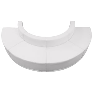 916-803520SETWH 4 Piece Modular Reception Sofa Set - LeatherSoft Upholstery, White