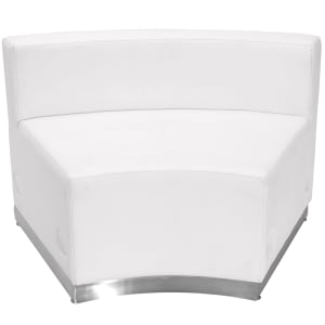 916-803INSEATWH Modular Concave Chair - White LeatherSoft Upholstery, Stainless Steel Base