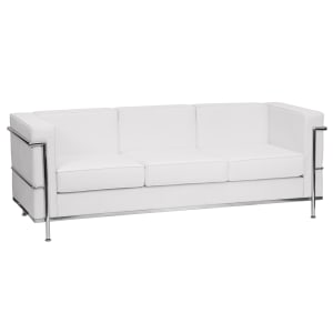 916-REG8103SOFAWH 79" Sofa w/ White LeatherSoft Upholstery -  Stainless Steel Legs