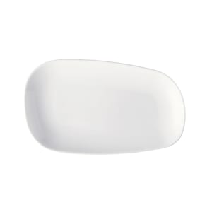284-PA1101929524 9 3/4" x 5 3/4" Oblong Elegance Asymmetric Plate - Porcelain, Bright White