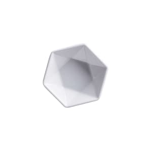 284-PA1101610024 2 3/4" Hexagonal Artisan Plate - Porcelain, Bright White