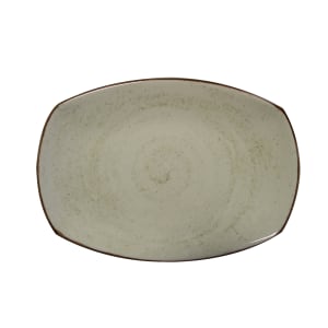 284-PP1605727906 13 7/9" x 9 2/3" Rectangular Artisan Platter - Porcelain, Beige