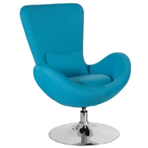 916-CH162430AQFAB Swivel Reception Arm Chair - Aqua Fabric Upholstery