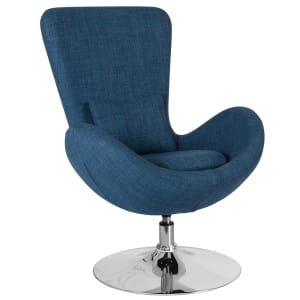 916-CH162430BLFAB Swivel Reception Arm Chair - Blue Fabric Upholstery