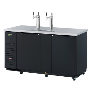 083-TBD3SBDN 69" Kegerator Beer Dispenser w/ (3) 1/2 Barrel Capacity - (2) Columns, Black, 115v