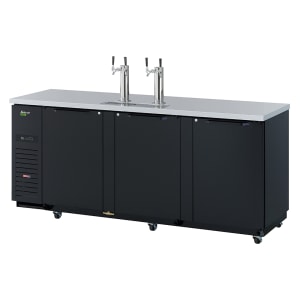 083-TBD4SBDN 90 3/8" Kegerator Beer Dispenser w/ (4) 1/2 Barrel Capacity - (2) Columns, Black, 115v