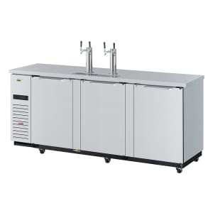 083-TBD4SDDN 90 3/8" Kegerator Beer Dispenser w/ (4) 1/2 Barrel Capacity - (2) Columns, Stainless, 115v