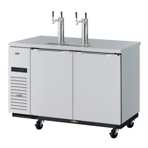 083-TBD2SDDN6 58 3/4" Kegerator Beer Dispenser w/ (2) 1/2 Barrel Capacity - (2) Columns, Stainless, 115v