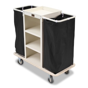 650-2140 Compact Housekeeping Cart w/ (3) Shelves - 18"W x 18"D x 36"H, Steel