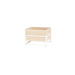 151-223621015 Rectangular Ice Housing w/ Maple Wood Pan - 12 1/2"L x 10"W x 8 3/4"H, White Metal Frame