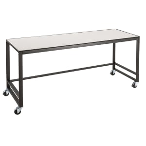 151-223407215 Merchandising Table w/ White Top & Metal Frame - 72"W x 24"D x 34"H