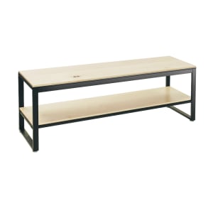 151-223416471 2 Tier Merchandising Table w/ Maple Top & Metal Frame - 64 1/2"W x 18"D x 24 1/4"H
