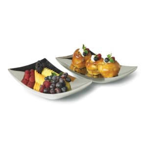 175-46221 7 1/2" Square Curved Double-Wall Platter - Stainless