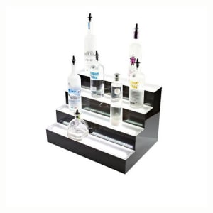 118-LBD360L 3 Tier Liquor Display w/ LED Lighting - (45) Bottle Capacity, Acrylic